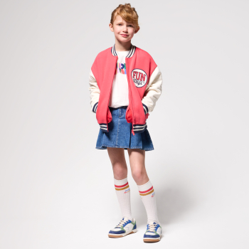 سويت شيرت تيدي أحمر طراز الجامعة، للفتيات